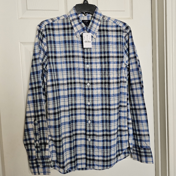 NWT J.Crew Men's Button Down Plaid - Picture 2 of 5